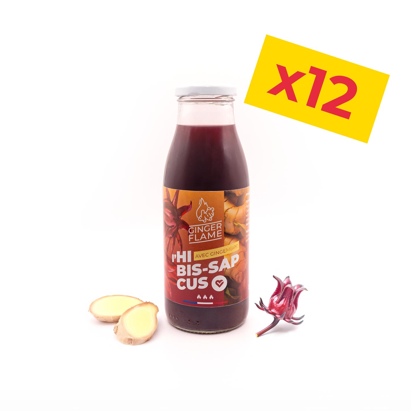 Boisson Hibiscus/Gingembre - 12x50cl Pack Bissap Fortement épicé🔥🔥🔥
